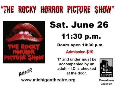 Rocky Horror Picture Show - Michigan Theatre - June 26 at 11:30pm